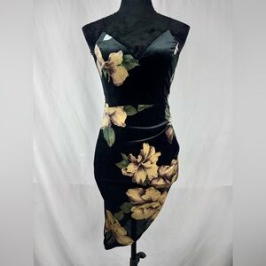 Necessary Clothing V Neck Hi-Low Hem Floral Cocktail Dress